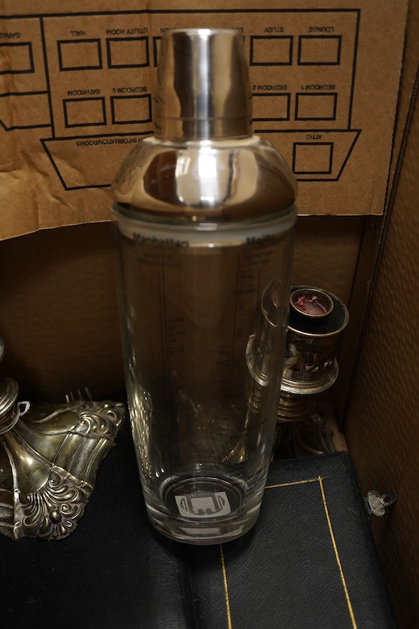 A quantity of silver plated cutlery, cocktail skater etc